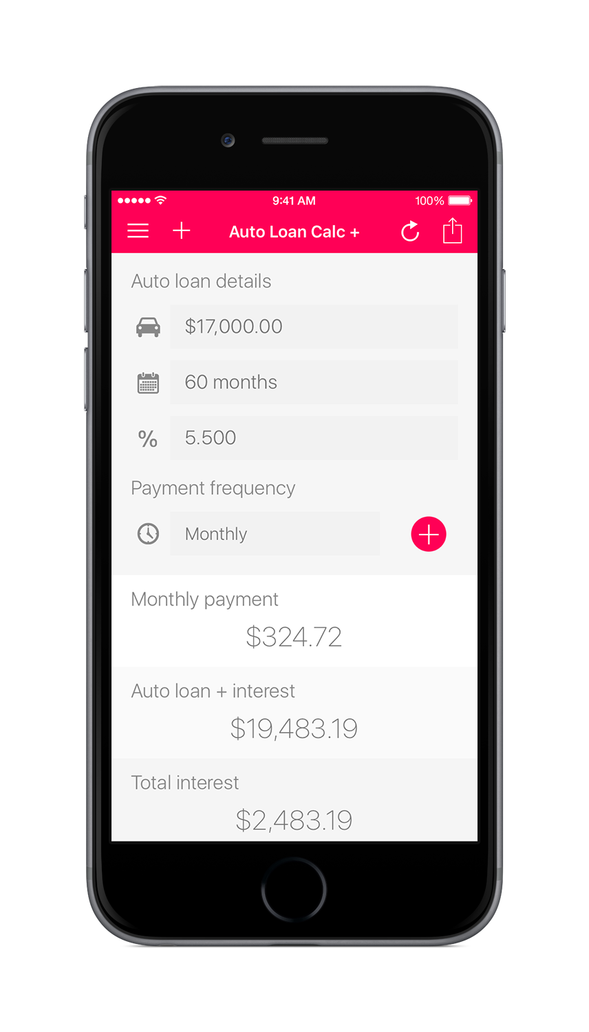 Auto Loan Calculator + for iOS